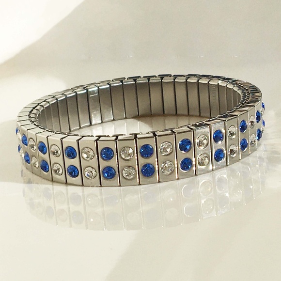 MORELLATO Stretch Stainless Steel Blue & White Sparkle Bracelet - Picture 8 of 13